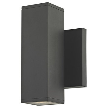 Black Outside Wall Light Square Cylinder Up / Down