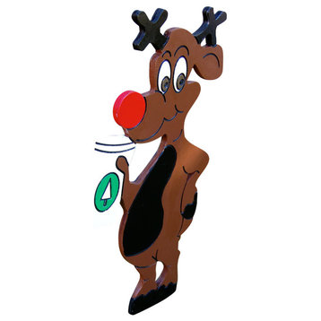 Rudolph Reindeer Drinking Coffee Christmas Sign