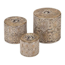 Jennings Iron Pierced Boxex (Set of 3) - Decorative Boxes