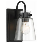 Designers Fountain - Designers Fountain D214M-1B-MB Inwood, 1 Light Wall -9.75 In and - Clean and airy, Inwood offers tapered clear blownInwood 1 Light Wall  Matte Black Clear GlUL: Suitable for damp locations Energy Star Qualified: n/a ADA Certified: n/a  *Number of Lights: 1-*Wattage:60w Incandescent bulb(s) *Bulb Included:No *Bulb Type:Incandescent *Finish Type:Matte Black