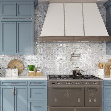 Frozen Dreams Hexagon Glass Mosaic Tile