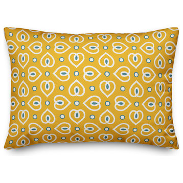 Heart Pattern in Yellow Throw Pillow
