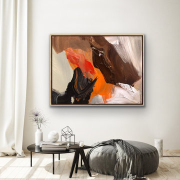 Blue Black LARGE Canvas Wall Art Contemporary black Modern Room Decor