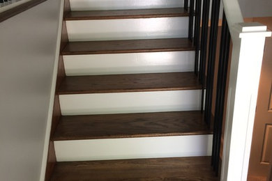 Inspiration for a small timeless staircase remodel in Calgary