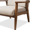 Roxy Walnut and Light Beige Button-Tufted High-Back Lounge Chair and Ottoman Set