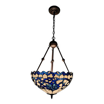 Warehouse of Tiffany 2-Light Stained Tiffany-Style Chandelier TF473-16RH