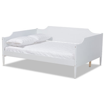 Alya Classic Traditional Farmhouse White Finished Wood Full Size Daybed
