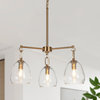 LNC 3-Light Polished Gold Linear Modern/Contemporary LED Indoor Chandelier