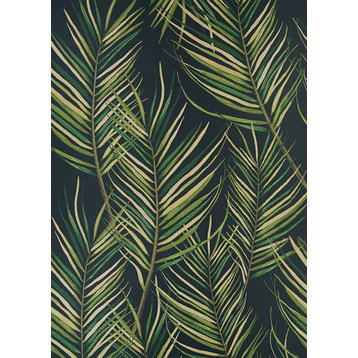 Couristan Dolce Bamboo Forest 7508/0010 Tropical Rug, Cool Onyx, 2'3"x7'10"