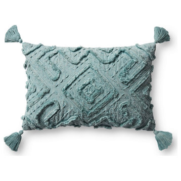 ED Ellen DeGeneres Crafted by Loloi PED0018 Teal 13" x 21" Cover w/Poly Pillow