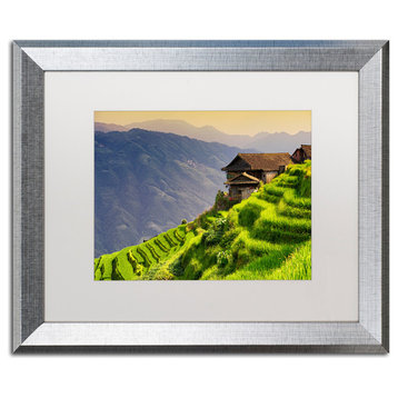 Philippe Hugonnard 'Rice Terraces' Art, Silver Frame, White Matte, 20"x16"