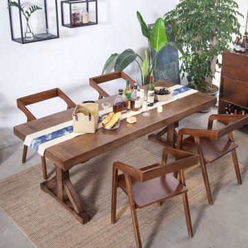 47.2" Rectangular Modern Dining Table Wooden Table for Dinner