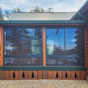 Porch Enclosure System - Lakefront Log Cabin