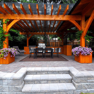 Cedar Timber Pavilion Outdoor Kitchen