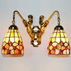 2 Lights Floral Sea Shell Tiffany Wall Sconces