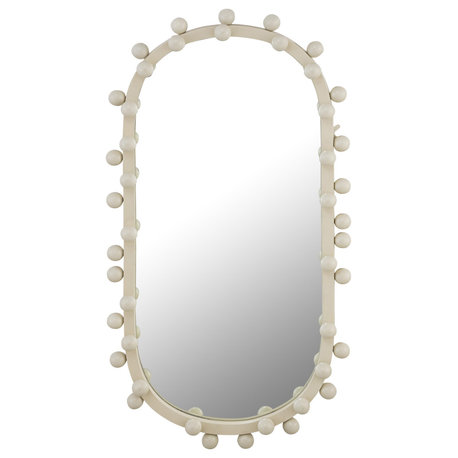 Bubbles Ivory Oval Wall Mirror