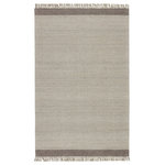 Jaipur Living - Jaipur Living Sunday Handmade Border Area Rug, Light Gray/Ivory, 10'x14' - The Weekend collection offers textural yet solid designs for modern spaces in need of a relaxed and inviting accent. Handwoven of wool and polyester, the warm gray and ivory Sunday rug showcases a border motif and globally inspired fringe for a texture-rich detail. The chevron weave is subtle and perfect for layering with pattern-rich decor.