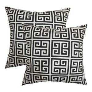 Paros Greek Key Floor Pillow Mediterranean Floor Pillows And