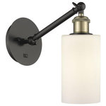 Innovations Lighting - Innovations Lighting 317-1W-BAB-G801 Clymer, 1 Light Wall In Art Nouveau - The Clymer 1 Light Sconce is part of the BallstonClymer 1 Light Wall  Black Antique BrassUL: Suitable for damp locations Energy Star Qualified: n/a ADA Certified: n/a  *Number of Lights: 1-*Wattage:100w Incandescent bulb(s) *Bulb Included:No *Bulb Type:Incandescent *Finish Type:Black Antique Brass