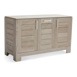 St. Kitts Outdoor Kitchen in Weathered Teak - Sideboard - Patio Furniture And Outdoor Furniture