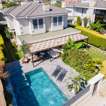 Antique Grey & Pool Garden Grey Porcelain Tiles -Cesme,İzmir Villa