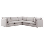 Meridian Furniture - Mackenzie Linen Textured Fabric 5-Piece Modular L-Shaped Sectional, Beige - Mix and match the pieces from the Mackenzie series to create a beautiful seating group that's perfect for the whole gang. These exceptionally crafted sofas, sectionals, and other components are meant to be put together into an infinite number of configurations based on your particular needs and space requirements. Each is upholstered from top to bottom in soft durable linen textured in your choice of colors. Attach the pieces of your choice easily thanks to the included attachment latches.