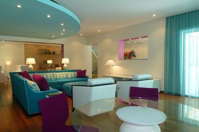 Example of a beach style living room design in Miami