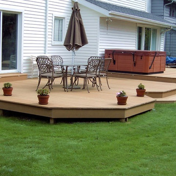 Bi-Level Evergrain Composite Deck. Located in Beachwood, Ohio.