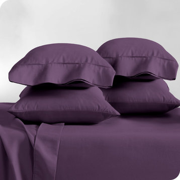 Bare Home Microfiber Pillowcases - Multi-Pack, Plum, King, Set of 4