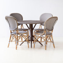 Sika Design Aff&auml;ire Isabell Side Bistro Chair & Nicole Cafe Table - Outdoor Dining Chairs