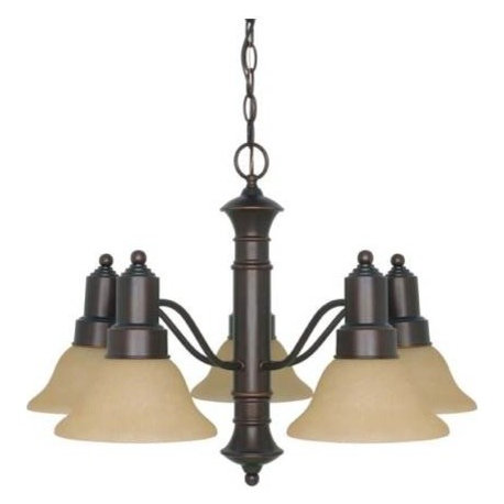 Nuvo Gotham 5-Light Mahogany Bronze Chandelier