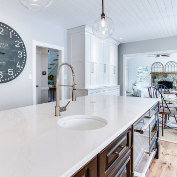 Transitional White & Black Kitchen Design Knoxville, MD