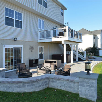 Two-Story Custom Deck with Fire Pit