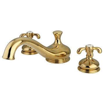 Polished Brass French Country Two Handle Roman Tub Filler KS3332TX