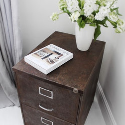 Blake Reused Vintage Industrial 1960s Stripped & Distressed Steel Cabinet - Filing Cabinets