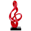 Abstract Resin Handmade Sculpture, Red, Large