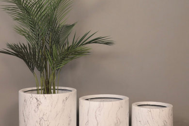 Wood and Marble Finish Planters