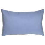 Pillow Decor Ltd. - Pillow Decor - Sunbrella Solid Color Outdoor Pillow, Air Blue, 12" X 20" - These pillows are made with renowned Sunbrella outdoor fabric. Adds a lush touch to your outdoor decor. Mix and match with other pillows in this series, fantastic stripes & solids in fresh, happy colors! *Pillow dimensions always refer to the pillow cover's width and length while lying flat unstuffed and are rounded up to the nearest whole inch.