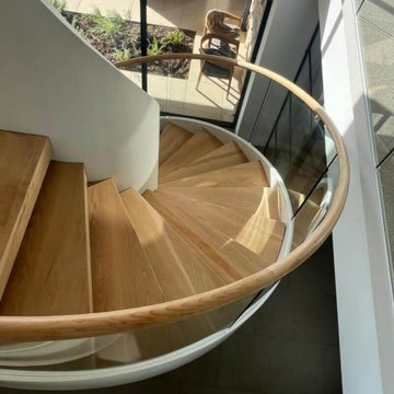 Contemporary Farmhouse Curved Staircases in Berkshire, UK