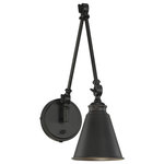 Savoy House - Morland 1-Light Adjustable Wall Sconce With Plug, Matte Black - The Morland sconce provides classic, stylish wall lighting. Understated details highlight its functionality: the light arm is adjustable, and there's an on-off switch on the circular wall plate. You may hardwire this sconce, or use with the included cord and plug. Adjustable arm sconces are incredibly versatile "use at the bedside, taking the place of table lamps, or as task lighting for living rooms and other spaces! The high quality matte black finish looks terrific with any color palette and other hardware in your home, and the sconce design has classic charm that suits vintage, industrial, transitional, and many other decor styles. The straight, conical metal shade encloses one 60W, E-style bulb, and the shape directs light exactly where you want it.