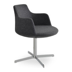 DERVISH 4 STAR-DARK GREY CAMIRA WOOL - Dining Chairs