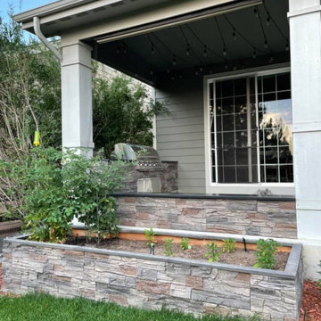 Kenai Stacked Stone DIY Porch BBQ & Planter Box