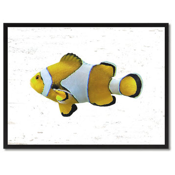 Yellow Clown Tropical Fish Painting, 13"x17"