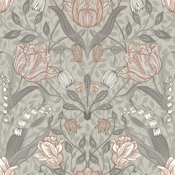 Filippa Grey Tulip Wallpaper, Bolt
