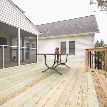 Deck, Attached Roof with Screens, Re-built Water Feature