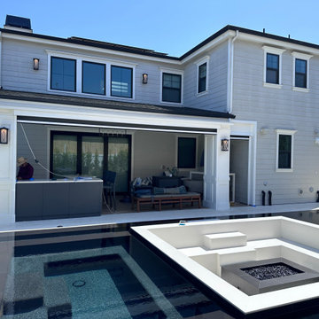 California Room Motorized Power Screens for Backyard Pool