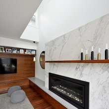 tiled fireplace