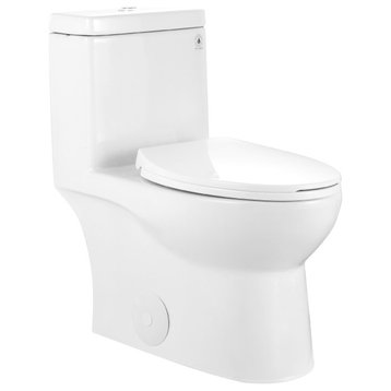 Ceramic Standard Comfortable Seat Height Elongated Dual Flush One Piece Toilet