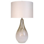 StyleCraft Home Collection - Montblanc Table Lamp Mercury and White Finish, White Hardback Fabric - With its sophisticated style, this gold and white table lamp is ready to accentuate a hallway, dining room, living room, office, or bedroom. The white hardback shade on this lamp is a gorgeous match for the mercury and white finish on the tapered frame. Each portion of the two-tone finish glows in the light from the incandescent bulb.