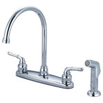 Olympia Faucets - Accent Two Handle Kitchen Faucet, Polished Chrome - Featuring classic traditional elegance, our Accent Collection of faucets by Olympia is ageless and uncomplicated. Accent can both simplify and provide an essential enhancement to your home with an understated enduring style balanced with seamless functionality.